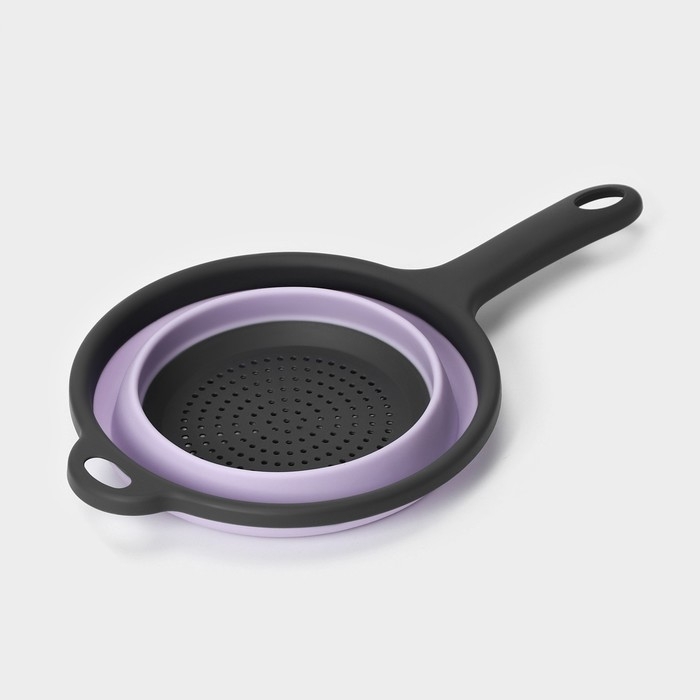 Дуршлаг складной Доляна &laquo;Волна&raquo;, d=20 см, цвет сиреневый