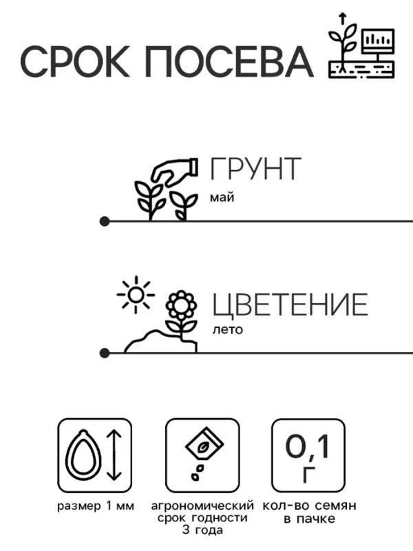 Семена цветов Иберис зонтичный "ганатовый лед", 0,1 г