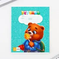 Тетрадь в косую линейку 12 листов, А5, на скрепке, 5 видов, белизна 96%, МИКС