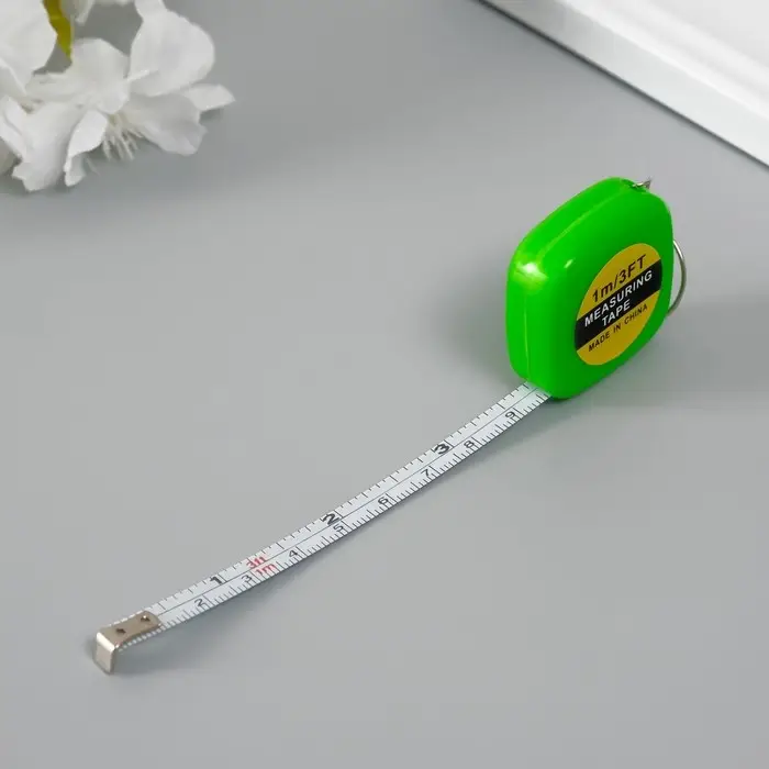 Рулетка-брелок для ключей на кольце &laquo;Эксперт&raquo;, 1 метр, 3.5&times;3.5 см, МИКС