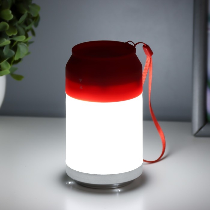 Ночник "Фоси" LED 5 режимов от батареек 3хААА бело-красный 6,5х6,5х11,5 см