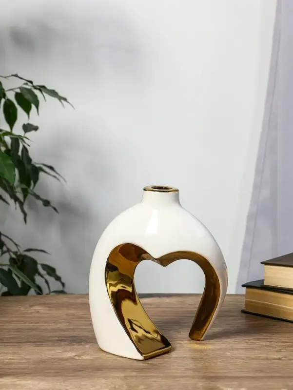 Ваза керамика настольная "Лари" (набор 2 шт) h=26х23, d=4 см, белый