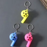 Свисток пластик на кольце "Мяч", МИКС