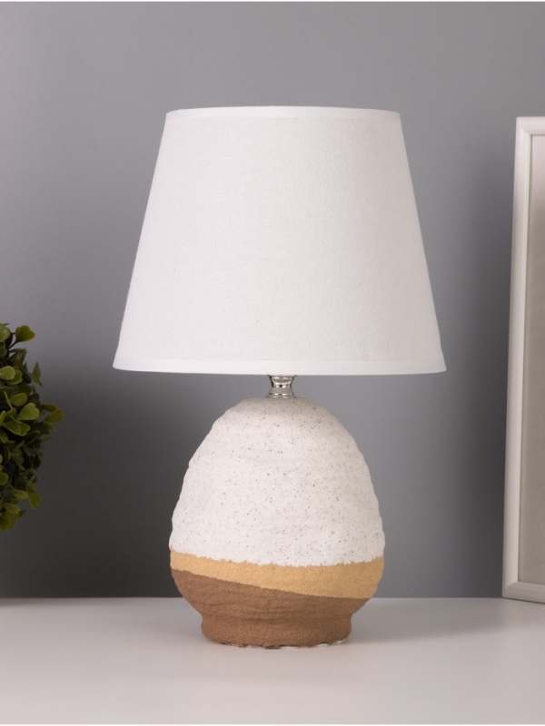 Лампа настольная "Скала" 1х40Вт Е27 бежевый/белый 20х20х32см