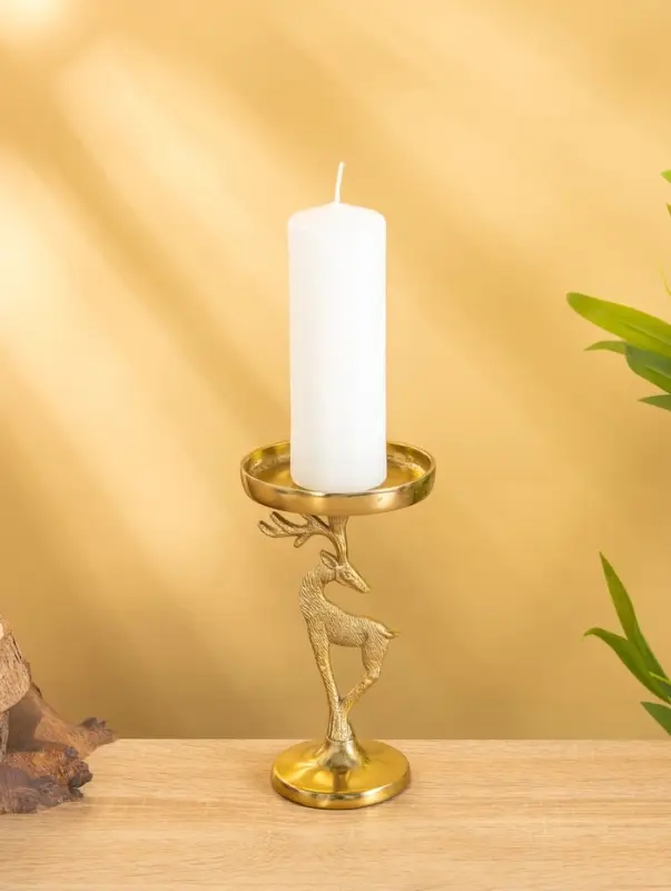 Подсвечник "Зимняя сказка" 10х10х17,5 см, алюминий, золотой