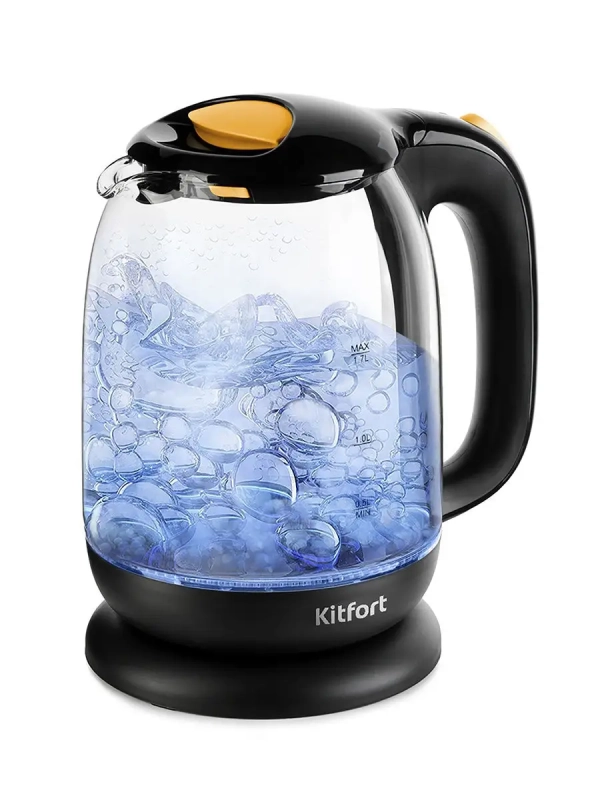 Чайник электрический стеклянный с подсветкой КТ-625 - 1.7 л