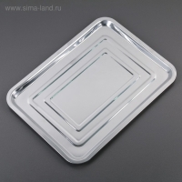 Противень из нержавеющей стали, 39,5&times;29,5 см, цвет хромированный