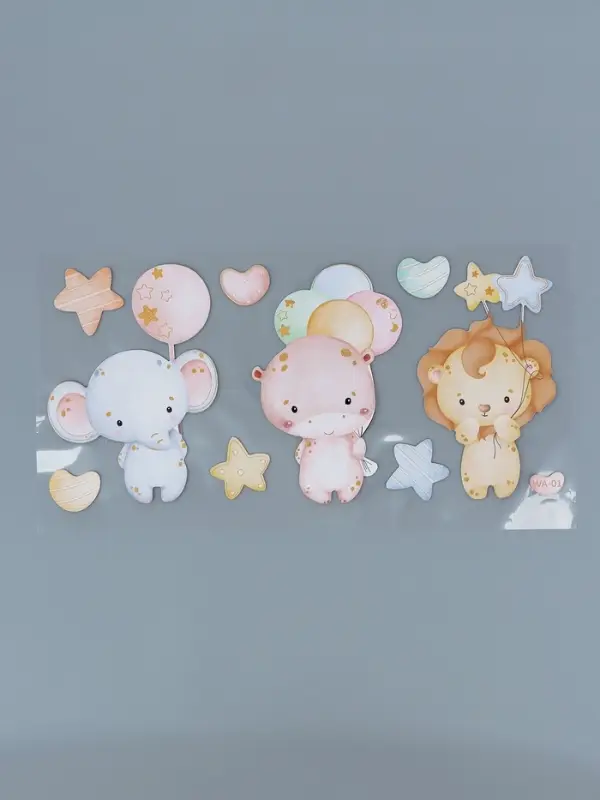 Наклейка интерьерная "Зверята" 31х60 см