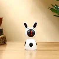 Набор сувенирный "Зайки" дерево H 14, 12, 9 см, цв. бело-чёрный