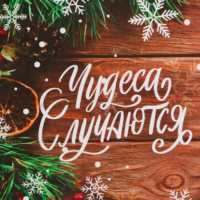 Пакет бумажный подарочный новогодний крафт &laquo;Чудеса&raquo; 15&times;21&times;8 см