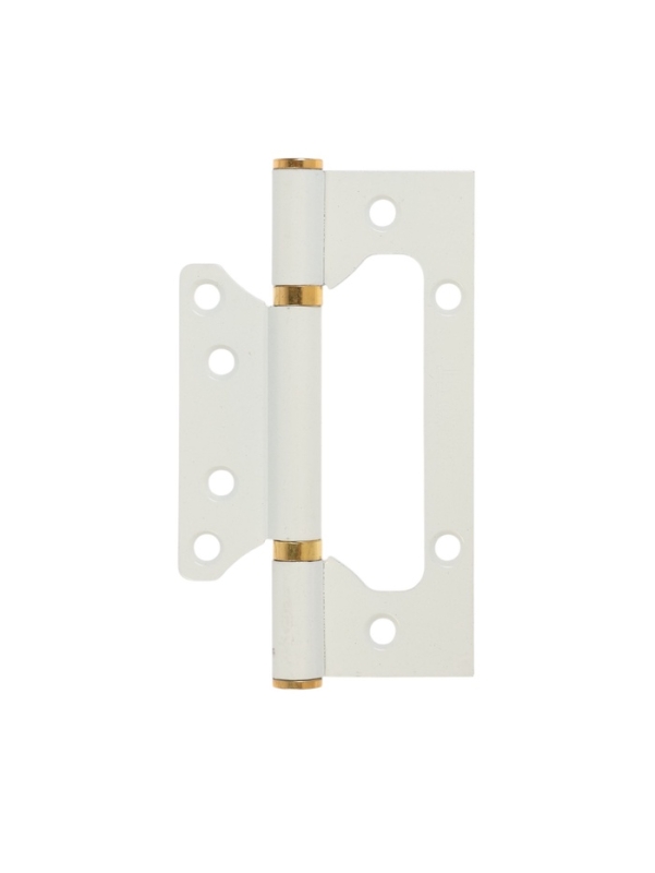 Петля-бабочка ТУНДРА, 125х75х2.0 мм, универсальная, без врезки, цвет белый, 2 шт.