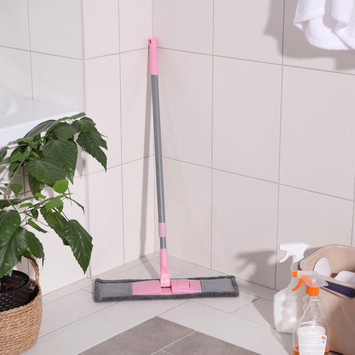 Швабра для мытья пола плоская с телескопической ручкой Raccoon, 40&times;14&times;90(120) см, микрофибра