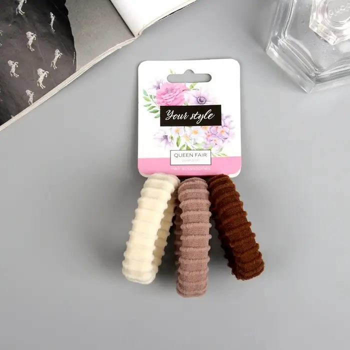 Резинка для волос Резинка для волос "Махрушка спорт" (набор 3 шт) нежность стиль, 5 см