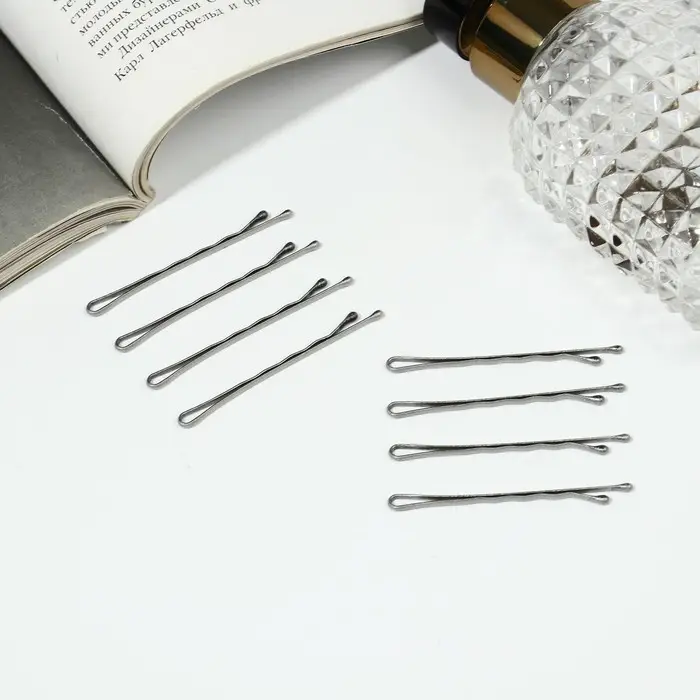 Невидимки для волос &laquo;Классика&raquo;, набор 20 шт., рельеф, 5 см, блеск