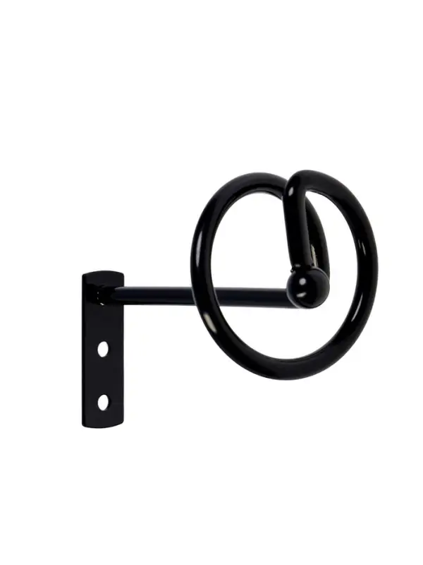 Крючок - держатель для штор на стену CAPPIO KS044, металлический, цвет черный, 2 шт