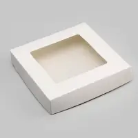 Контейнер на вынос, с окном, белый, 20&times;20&times;4 см