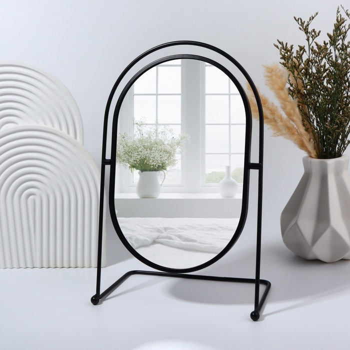 Зеркало настольное &laquo;Богема&raquo;, зеркальная поверхность 17,5 &times; 26,5 см, цвет чёрный