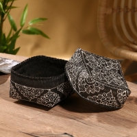 Корзинка плетеная "Бонтанг" бамбук 16х16х12 см, тёмная