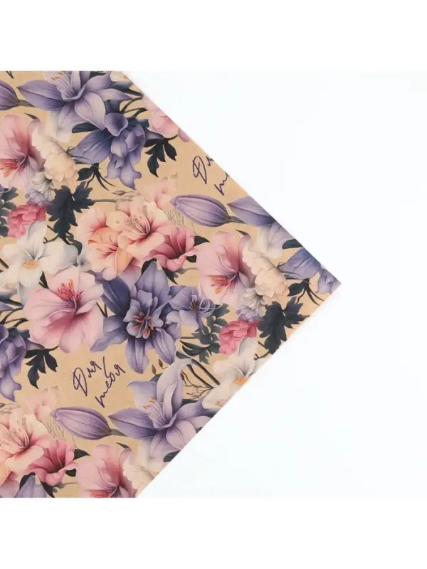 Бумага упаковочная крафтовая &laquo;Цветы для тебя&raquo;, 70 х 100 см