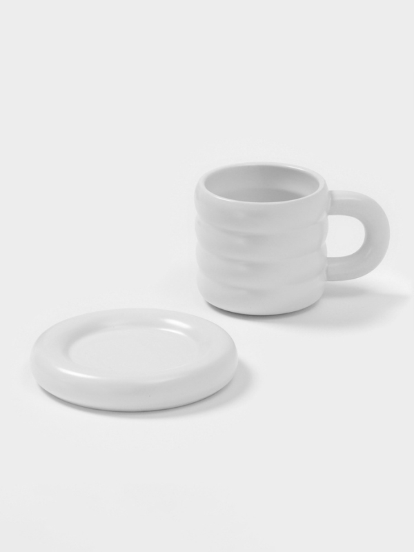 Чайная пара Доляна &laquo;Зефир&raquo;, 350 мл, керамика, белая