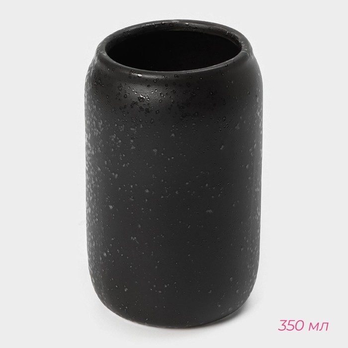 Набор аксессуаров для ванной комнаты Доляна &laquo;Венера&raquo;, 3 предмета (дозатор 350 мл, мыльница, стакан), цвет чёрный