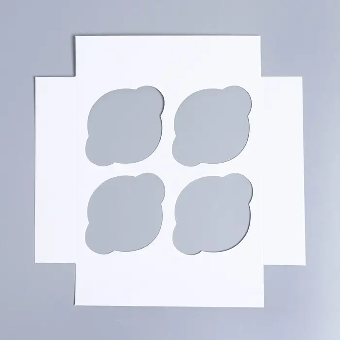 Коробка для капкейков, кондитерская упаковка с окном, 4 ячейки &laquo;Пионы&raquo;, 16 х 16 х 10 см