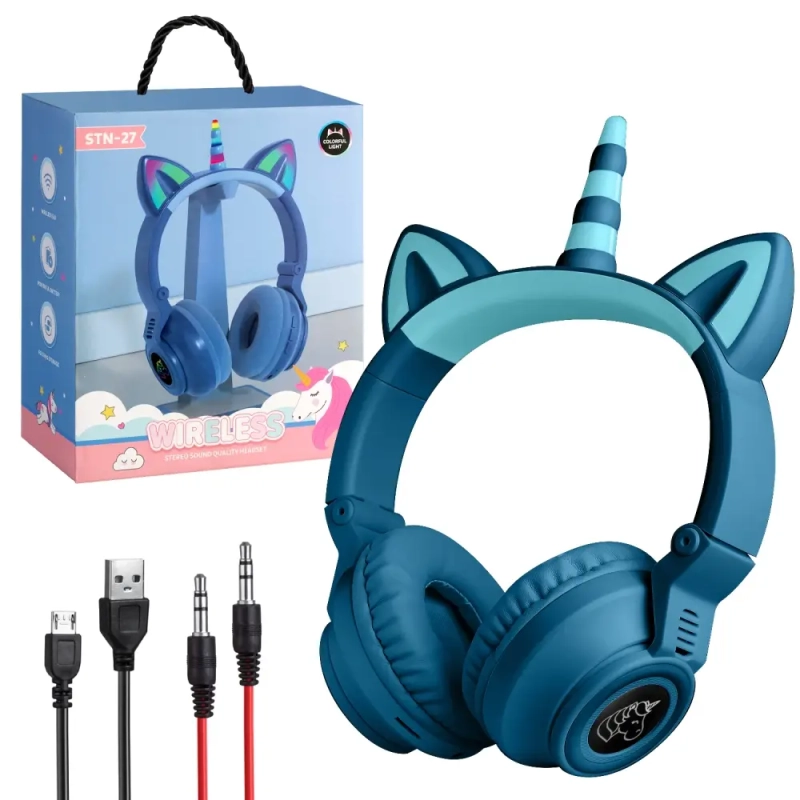 Наушники Bluetooth с ушами STN27 синие