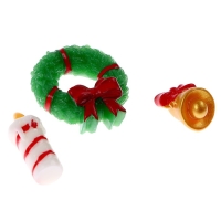 Миниатюра кукольная &laquo;Новогодний декор&raquo;, набор 3 шт., размер 1 шт. &mdash; 1 &times; 1 &times; 3 см