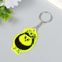 Брелок пластик светоотражающий "Ёжик в цветочном венке" 5,5х3,8 см