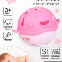 Прорезыватель силиконовый для зубов с погремушкой Крошка Я &laquo;Рыбка&raquo;, в кейсе, розовый