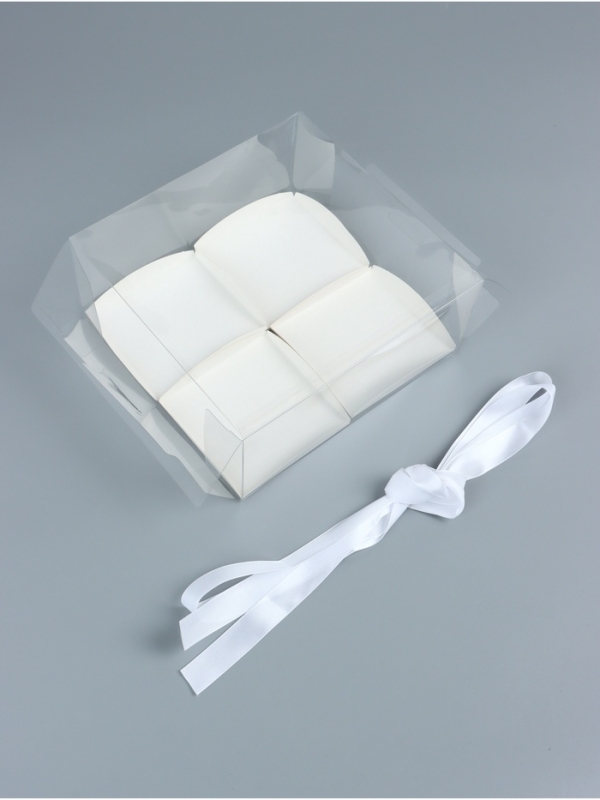 Коробка для пирожных 4 штуки , белая, 20 х 20 х 10 см