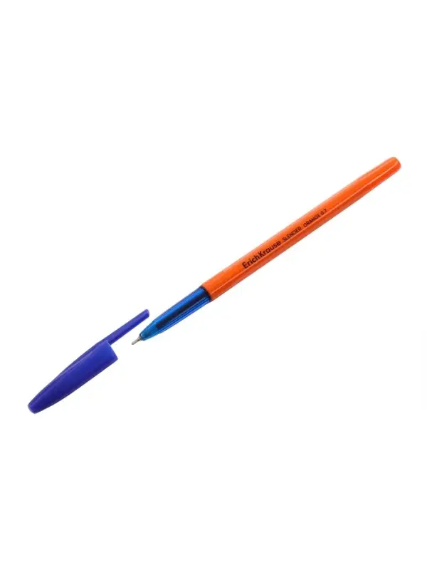 Ручка шариковая ErichKrause Slender Stick Orange, Super Glide, 0.7 мм, синяя