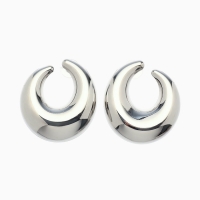 Серьги металл &laquo;Кольца&raquo; полумесяц, цвет серебро
