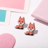 Серьги детские &laquo;Выбражулька&raquo; лисички, цветные в серебре