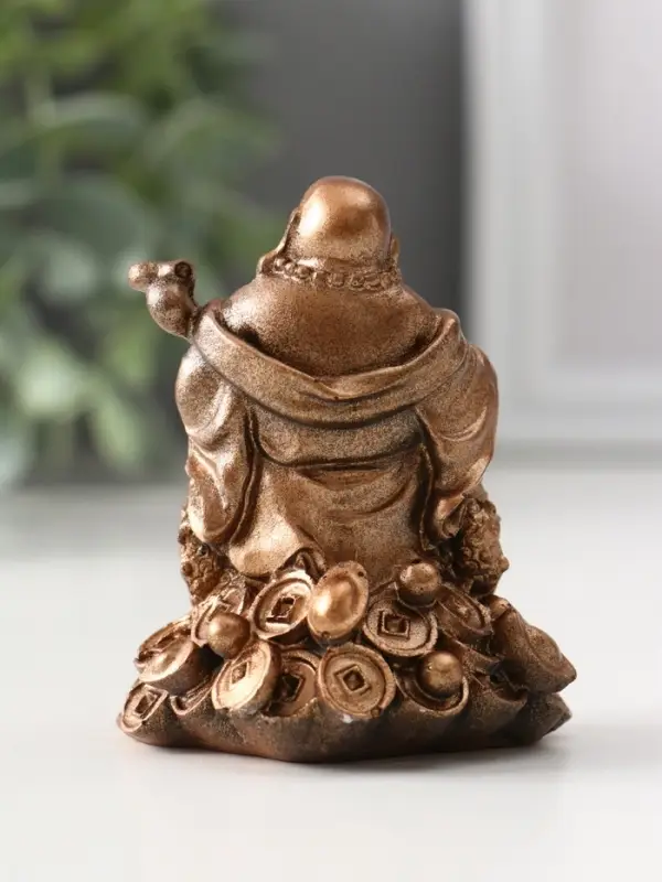 Фигура &laquo;Хотей на жабе&raquo;, 7&times;5.5&times;5.5 см, бронза