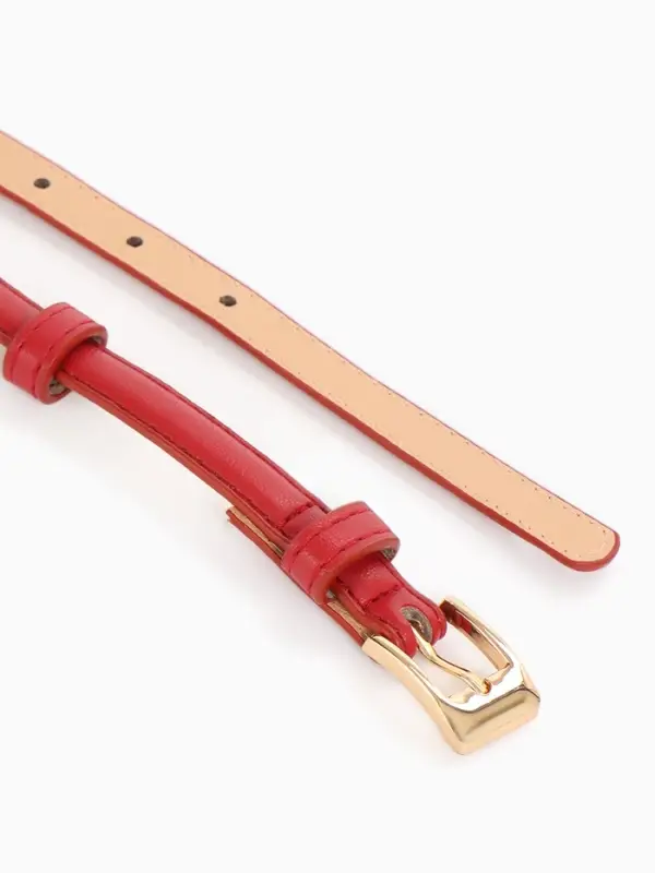 Ремень жен 02-01-01-01, Март2501, 1,3*0,3*110 см, без винта, пряж золото, 1 прокол,