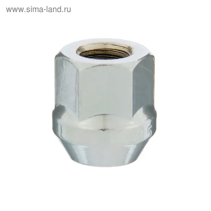Гайка колесная 12&times;1.5 под ключ 19 мм, конус, открытая, хром, фасовка 20 шт