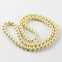 Бусины из стекла, набор 78 шт., размер 1 шт. &mdash; 10 мм, цвет белое золото