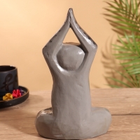 Сувенир интерьерный "Кот-йог" дерево 25 см