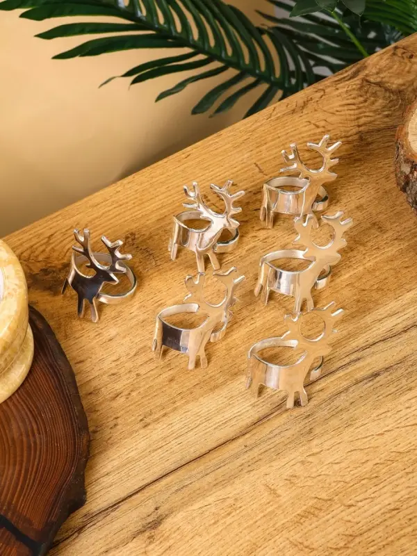 Кольцо для салфеток &laquo;Лесной олень&raquo;, 7.5&times;4.4,5&times;4.5 см, латунь, никелевое покрытие