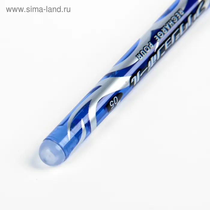 Ручка гелевая со стираемыми чернилами 0.5 мм, стержень синий, корпус синий тонированный