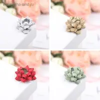 Бант - звезда №3.5, фасовка 8 шт., с блестками, МИКС