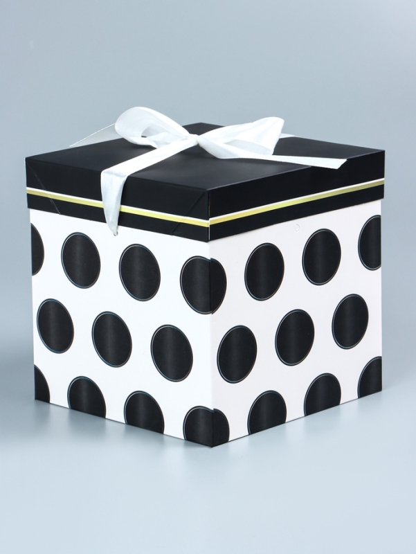 Коробка подарочная самосборная &laquo;Горошек&raquo; 15&times;15&times;15 см