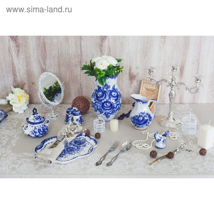 Сахарница &laquo;Анимон&raquo;, 7&times;7&times;14 см, гжель