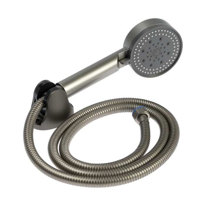 Смеситель для ванны ZEIN Z3839, однорычажный, душевой набор, лейка 5 режимов, графит