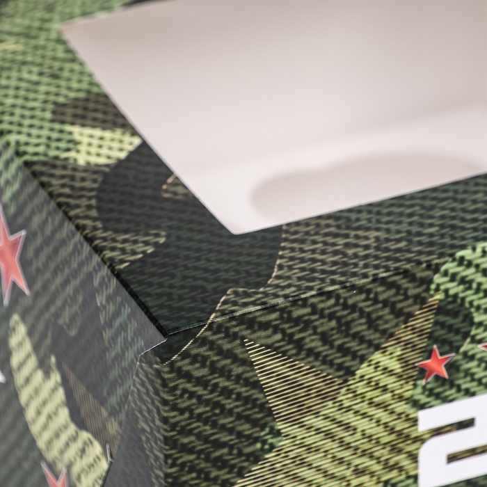 Коробка для 4 капкейков с окном , "Камуфляж", 16 х 16 х 10 см