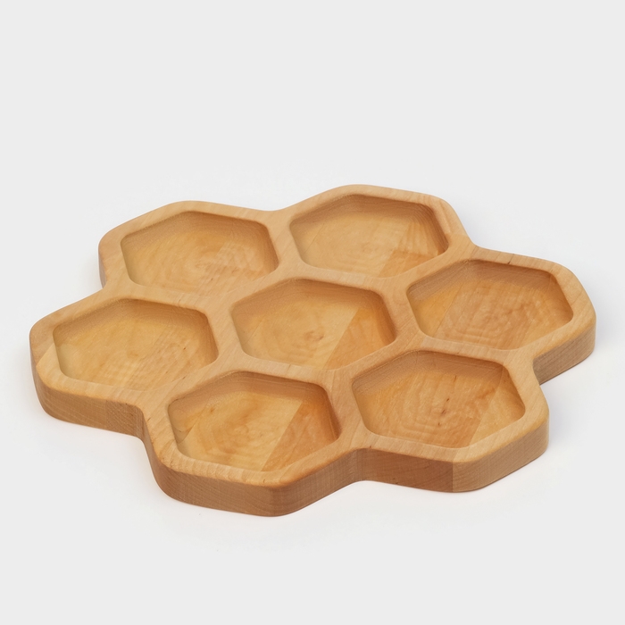 Менажница Adelica &laquo;Соты&raquo;, 7 секций, d=27&times;1,8 см, берёза