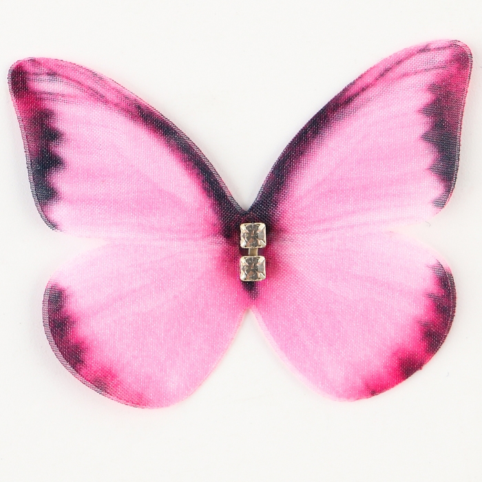 Декор для творчества &laquo;Бабочка&raquo;, двухслойный, набор 12 шт., размер 1 шт. &mdash; 5 &times; 4 см, цвет розовый