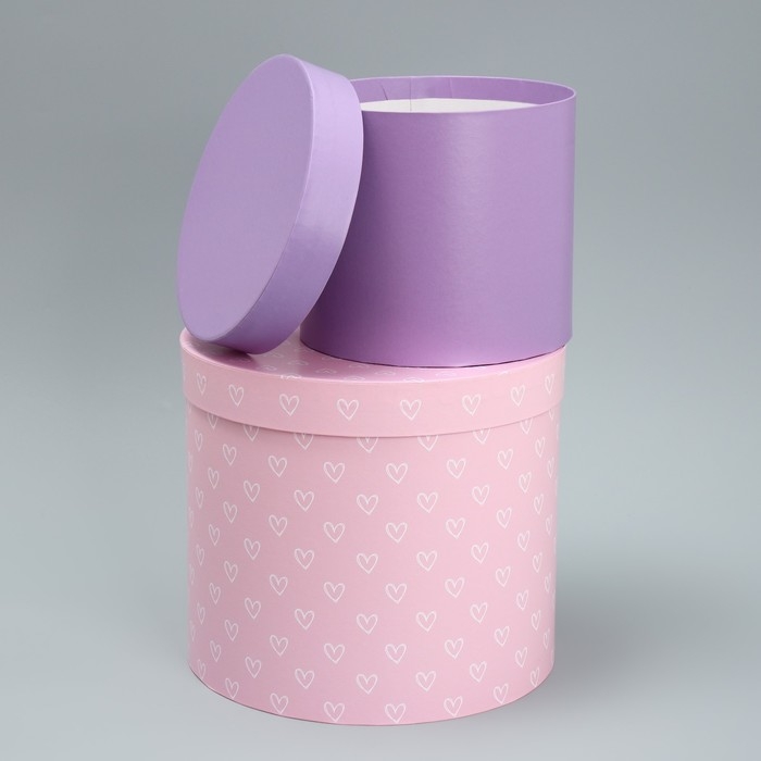 Набор шляпных коробок 5 в 1, упаковка подарочная, &laquo;Паттерн&raquo;, 13 х 14 ‒ 19.5 х 22 см