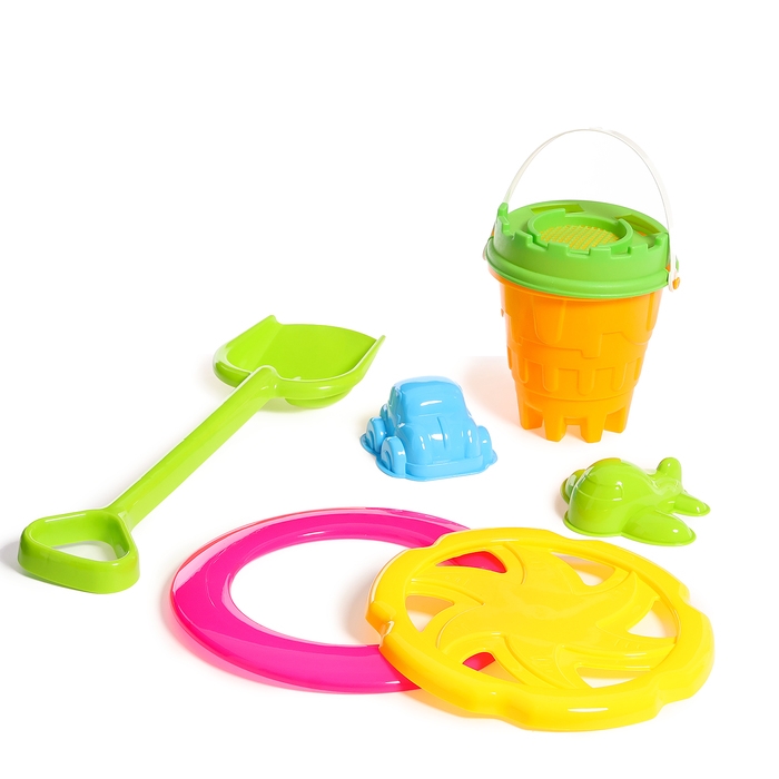 Песочный набор №3 &laquo;Пончик&raquo;: ведро, сито, кольцо, звезда, 2 формочки, лопата, МИКС